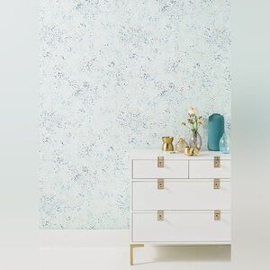 NWT Anthropologie Wallshoppe Parsons Paint Wall paper Robins Egg 2 Rolls